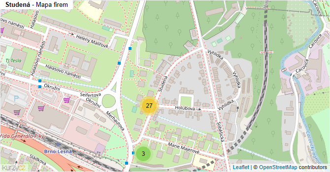 Studená - mapa firem