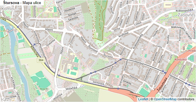 Štursova - mapa ulice