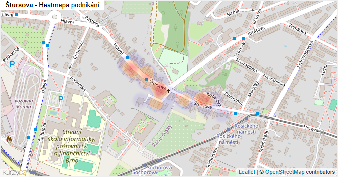 Štursova - mapa podnikání