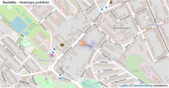 Suchého - mapa podnikání
