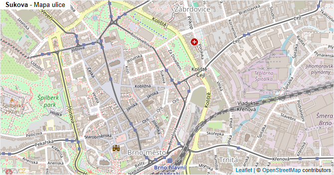 Sukova - mapa ulice