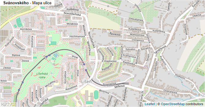 Svánovského - mapa ulice