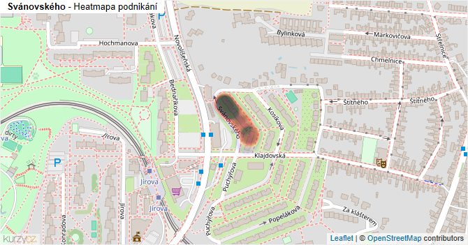 Svánovského - mapa podnikání