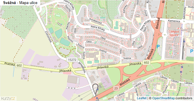 Svážná - mapa ulice