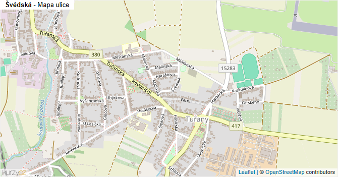 Švédská - mapa ulice