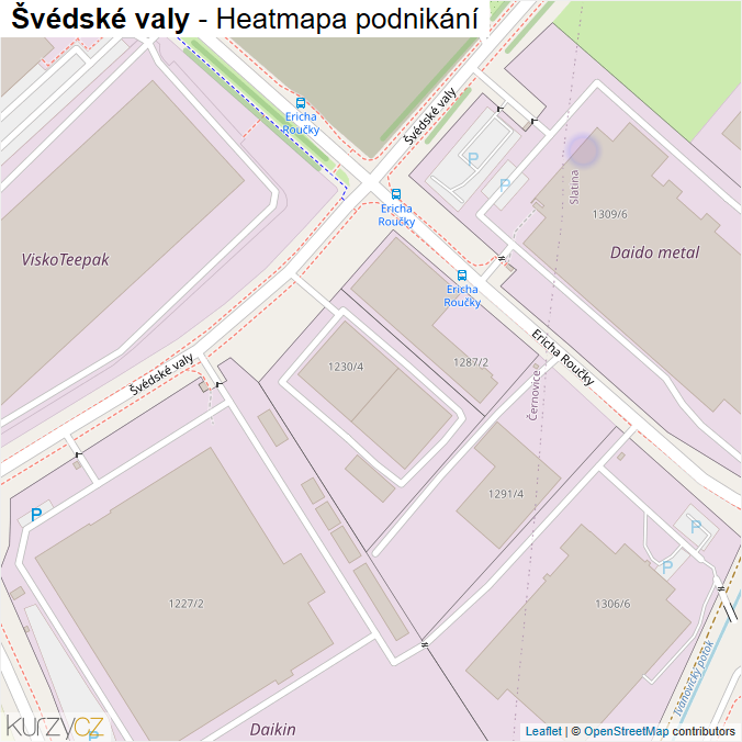 Mapa Švédské valy - Firmy v ulici.