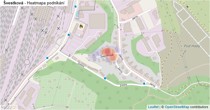 Švestková - mapa podnikání
