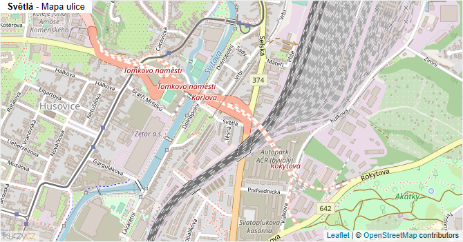 Světlá - mapa ulice