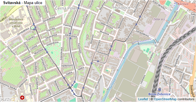 Svitavská - mapa ulice