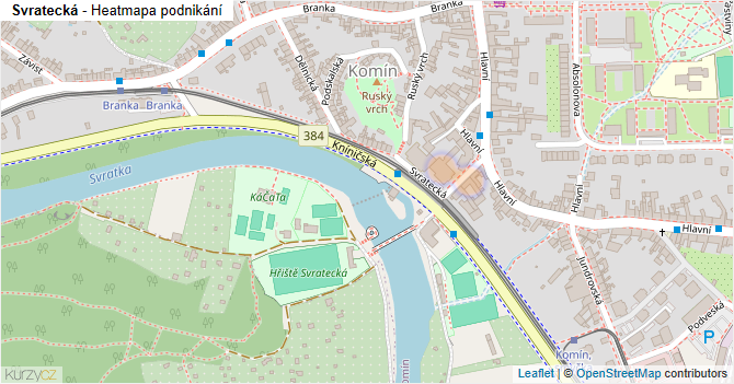 Svratecká - mapa podnikání