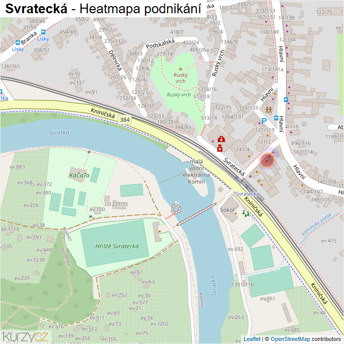 Mapa Svratecká - Firmy v ulici.