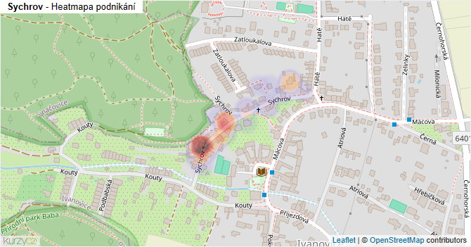 Sychrov - mapa podnikání