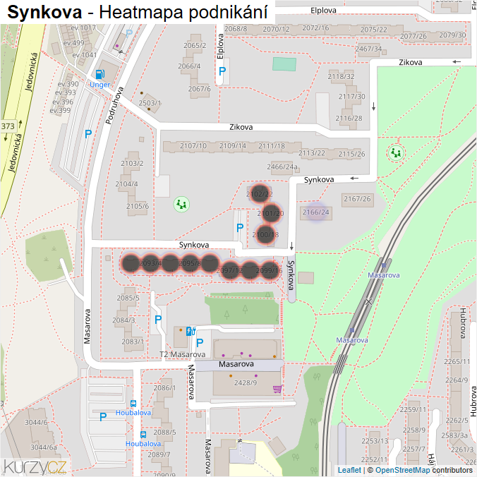 Mapa Synkova - Firmy v ulici.