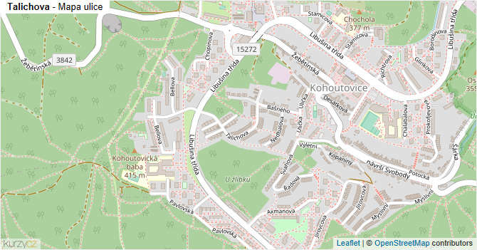 Talichova - mapa ulice