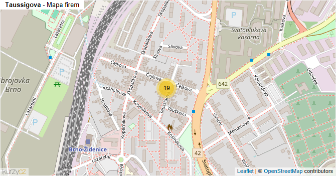Taussigova - mapa firem
