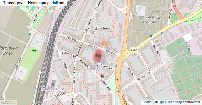 Taussigova - mapa podnikání