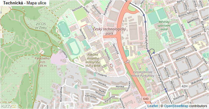 Technická - mapa ulice