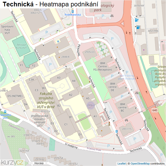 Mapa Technická - Firmy v ulici.