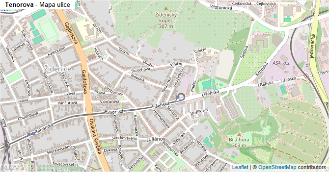Tenorova - mapa ulice