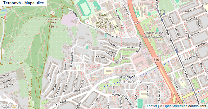 Terasová - mapa ulice