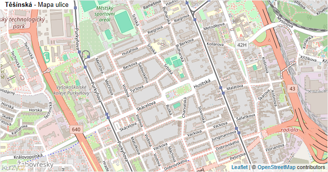 Těšínská - mapa ulice
