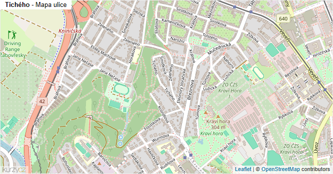 Tichého - mapa ulice