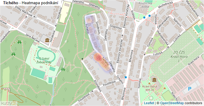 Tichého - mapa podnikání