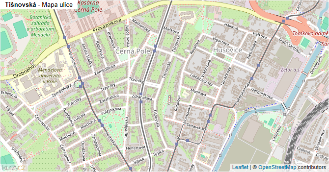 Tišnovská - mapa ulice