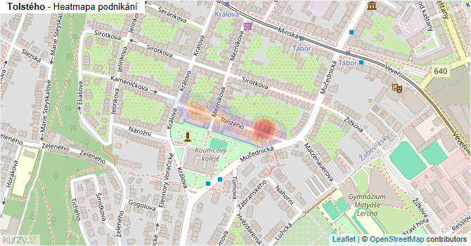 Tolstého - mapa podnikání