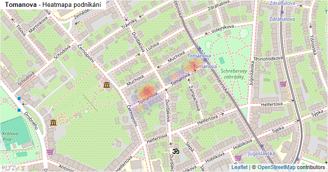 Tomanova - mapa podnikání