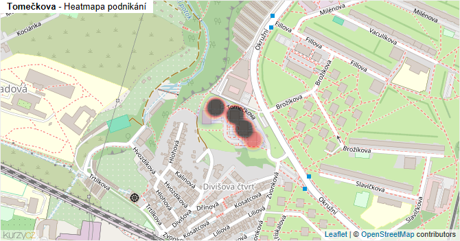 Tomečkova - mapa podnikání
