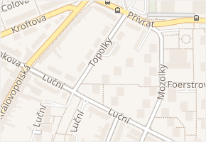 Topolky v obci Brno - mapa ulice