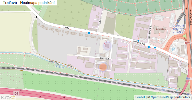 Traťová - mapa podnikání