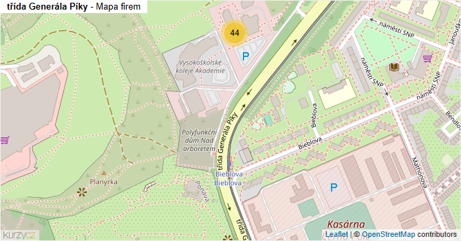 třída Generála Píky - mapa firem