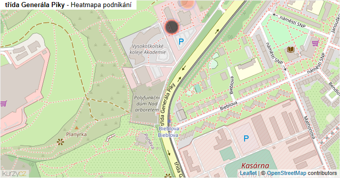 třída Generála Píky - mapa podnikání