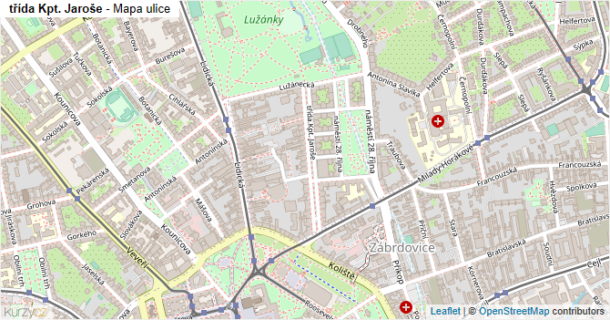 třída Kpt. Jaroše - mapa ulice