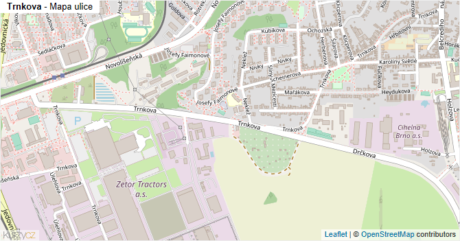 Trnkova - mapa ulice