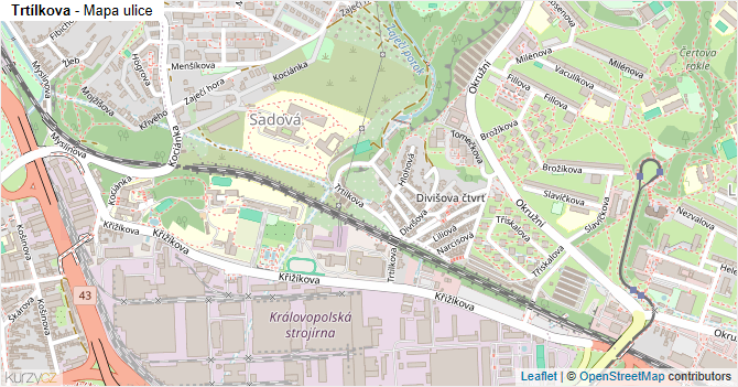 Trtílkova - mapa ulice
