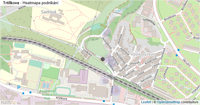Trtílkova - mapa podnikání