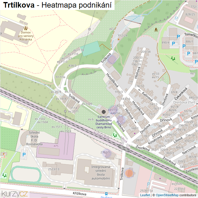 Mapa Trtílkova - Firmy v ulici.