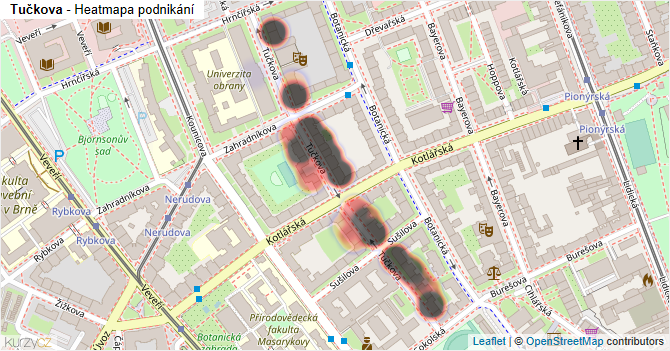 Tučkova - mapa podnikání