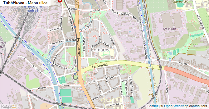 Tuháčkova - mapa ulice