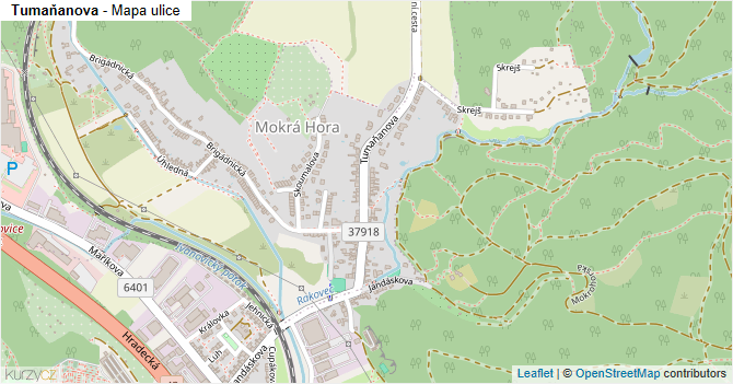 Tumaňanova - mapa ulice