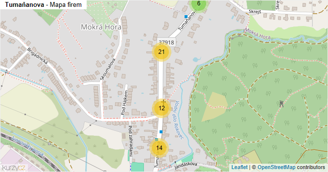 Tumaňanova - mapa firem