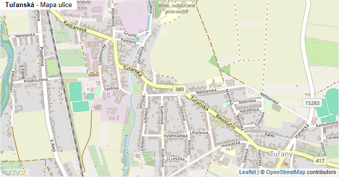 Tuřanská - mapa ulice