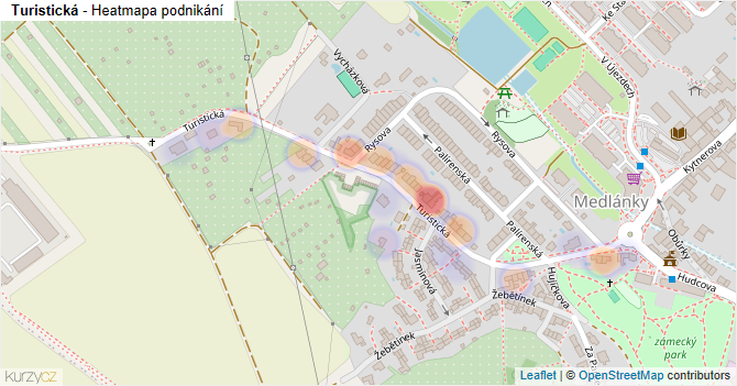 Turistická - mapa podnikání