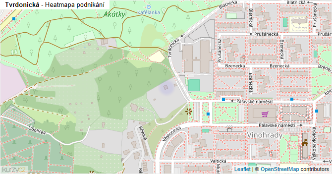 Tvrdonická - mapa podnikání