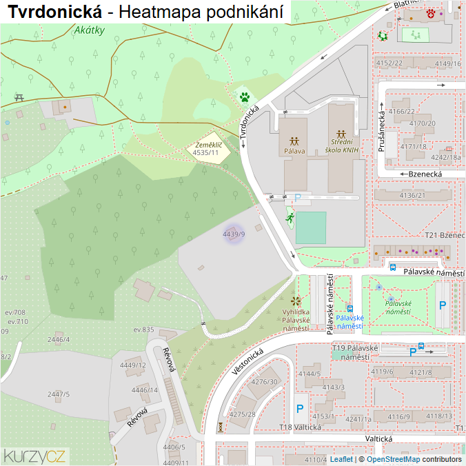 Mapa Tvrdonická - Firmy v ulici.