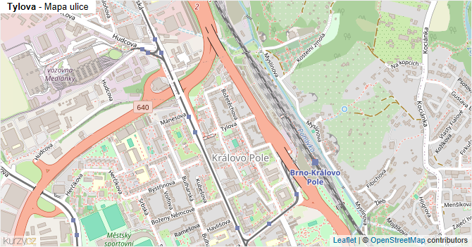 Tylova - mapa ulice