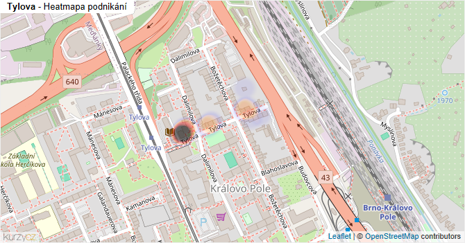 Tylova - mapa podnikání